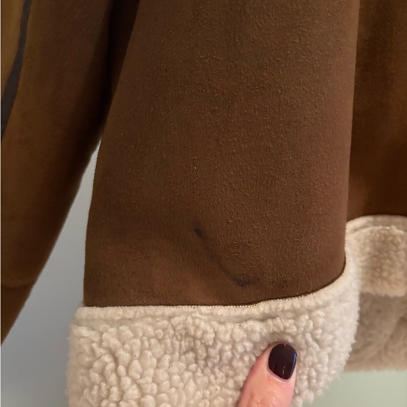 Suede and shearling lined moto jacket, Zara women - Picture 5 of 6